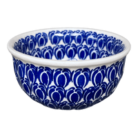A picture of a Polish Pottery 4.5" Bowl (Tulip Blues) | M082T-GP16 as shown at PolishPotteryOutlet.com/products/4-5-bowl-tulip-blues