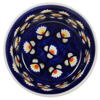 A picture of a Polish Pottery 4.5" Bowl (Tulip Azul) | M082T-LW as shown at PolishPotteryOutlet.com/products/45-bowls-tulip-azul