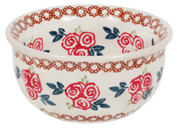 A picture of a Polish Pottery 4.5" Bowl (Parade of Roses) | M082T-MCR1 as shown at PolishPotteryOutlet.com/products/45-bowls-parade-of-roses