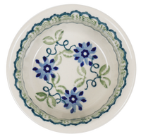 A picture of a Polish Pottery 4.5" Bowl (Woven Blues) | M082T-P182 as shown at PolishPotteryOutlet.com/products/45-bowls-woven-blues
