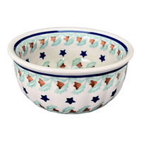 A picture of a Polish Pottery 4.5" Bowl (Starry Wreath) | M082T-PZG as shown at PolishPotteryOutlet.com/products/4-5-bowl-starry-wreath-m082t-pzg