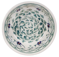 A picture of a Polish Pottery 4.5" Bowl (Woven Pansies) | M082T-RV as shown at PolishPotteryOutlet.com/products/45-bowls-woven-pansies