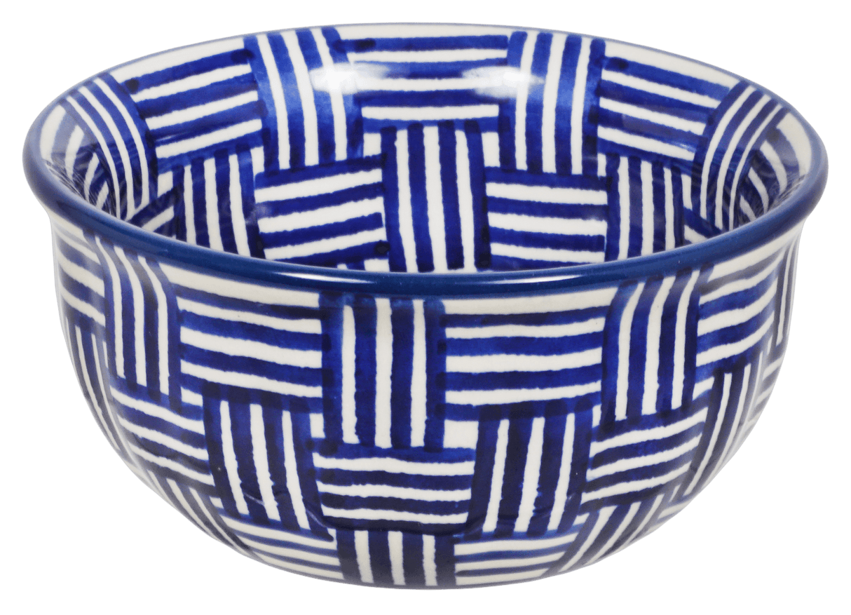 Bowl, Round, 4.5" in "Blue Basket Weave" by Manufaktura | M082U-32