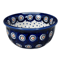 A picture of a Polish Pottery 4.5" Bowl (Peacock Dot) | M082U-54K as shown at PolishPotteryOutlet.com/products/4-5-bowl-peacock-dot-m082u-54k