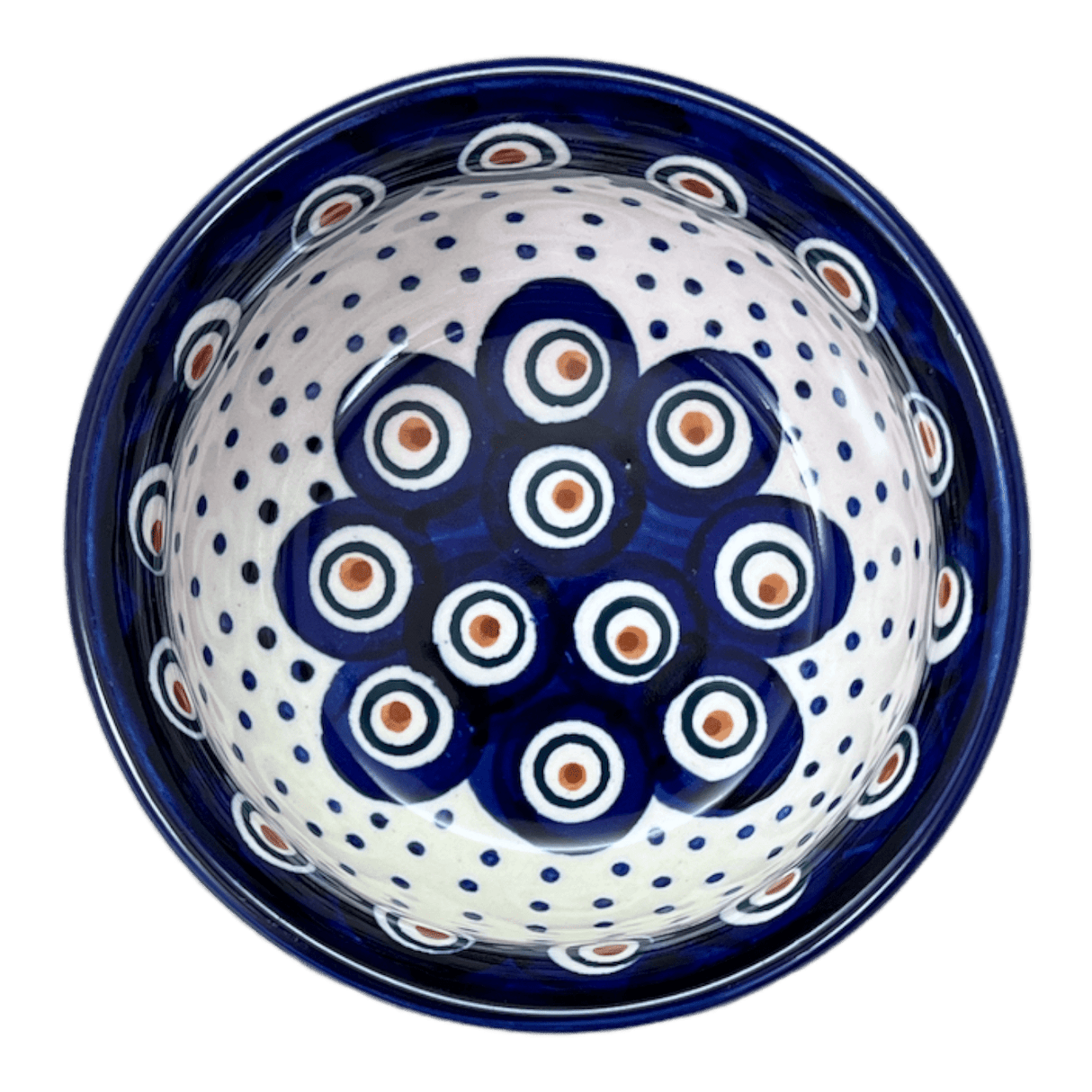 Bowl, Round, 4.5" in "Peacock Dot" by Manufaktura | M082U-54K