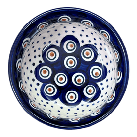 Polish Pottery 4.5" Bowl (Peacock Dot) | M082U-54K Additional Image at PolishPotteryOutlet.com