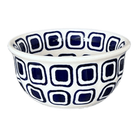 A picture of a Polish Pottery 4.5" Bowl (Navy Retro) | M082U-601A as shown at PolishPotteryOutlet.com/products/4-5-bowl-navy-retro-m082u-601a