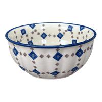 A picture of a Polish Pottery 4.5" Bowl (Diamond Quilt) | M082U-AS67 as shown at PolishPotteryOutlet.com/products/4-5-bowl-diamond-quilt-m082u-as67