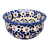 A picture of a Polish Pottery 4.5" Bowl (Kaleidoscope) | M082U-ASR as shown at PolishPotteryOutlet.com/products/4-5-bowl-kaleidoscope-m082u-asr
