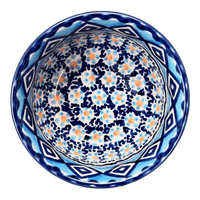 A picture of a Polish Pottery 4.5" Bowl (Blue Diamond) | M082U-DHR as shown at PolishPotteryOutlet.com/products/4-5-bowl-blue-diamond-m082u-dhr