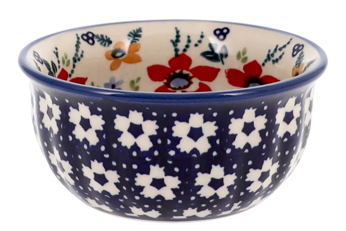 Bowl, Round, 4.5" in "Bold Red Blossoms" by Manufaktura | M082U-P217