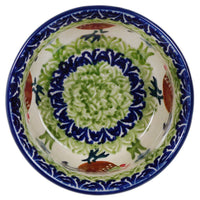 A picture of a Polish Pottery 4.5" Bowl (Chicken Dance) | M082U-P320 as shown at PolishPotteryOutlet.com/products/45-bowls-chicken-dance