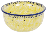 A picture of a Polish Pottery 4.5" Bowl (Sunshine Blue Speckle) | M082U-PP04 as shown at PolishPotteryOutlet.com/products/4-5-bowls-sunshine-blue-speckle