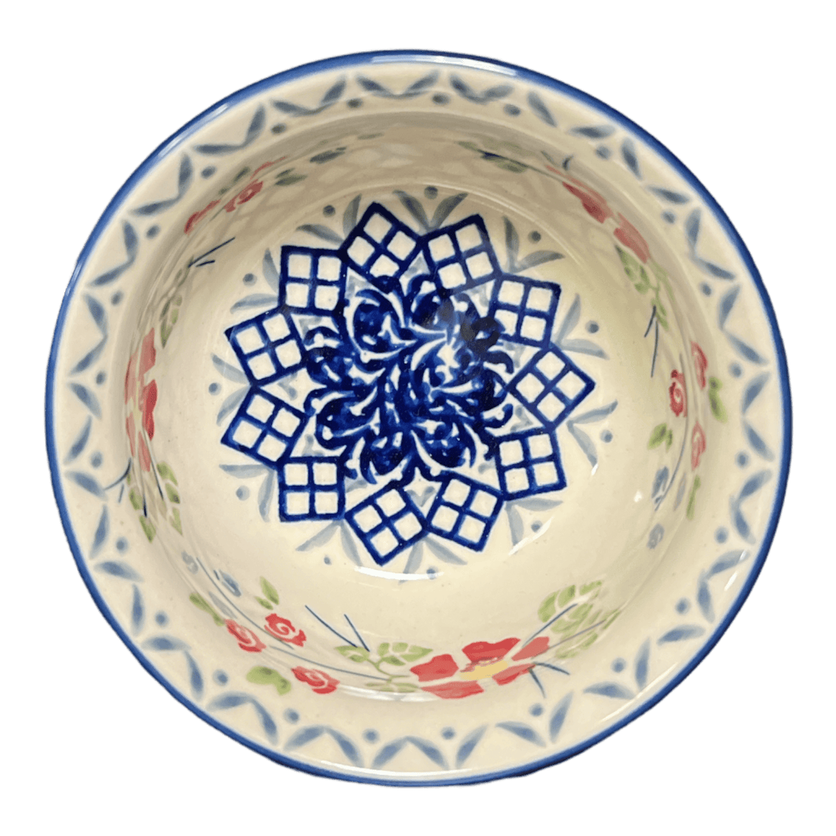 Bowl, Round, 4.5" in "Floral Grid" by Manufaktura | M082U-TAB2