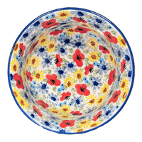 A picture of a Polish Pottery 5.5" Bowl (Sunlit Blossoms) | M083S-AS62 as shown at PolishPotteryOutlet.com/products/5-5-bowl-sunlit-blossoms