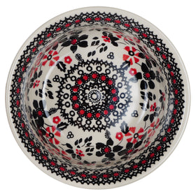 Polish Pottery 5.5" Bowl (Duet in Black & Red) | M083S-DPCC Additional Image at PolishPotteryOutlet.com