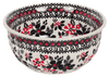 Polish Pottery 5.5" Bowl (Duet in Black & Red) | M083S-DPCC at PolishPotteryOutlet.com