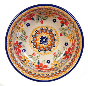 Polish Pottery 5.5" Bowl (Ruby Duet) | M083S-DPLC Additional Image at PolishPotteryOutlet.com