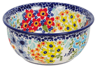A picture of a Polish Pottery 5.5" Bowl (Brilliant Garden) | M083S-DPLW as shown at PolishPotteryOutlet.com/products/5-5-bowl-brilliant-garden