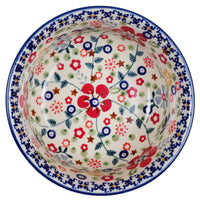 A picture of a Polish Pottery 5.5" Bowl (Full Bloom) | M083S-EO34 as shown at PolishPotteryOutlet.com/products/5-5-bowl-full-bloom