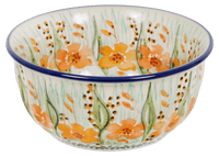 A picture of a Polish Pottery 5.5" Bowl (Sun-Kissed Garden) | M083S-GM15 as shown at PolishPotteryOutlet.com/products/5-5-bowl-sun-kissed-garden
