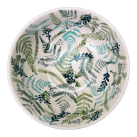 A picture of a Polish Pottery 5.5" Bowl (Scattered Ferns) | M083S-GZ39 as shown at PolishPotteryOutlet.com/products/5-5-bowl-scattered-ferns-m083s-gz39