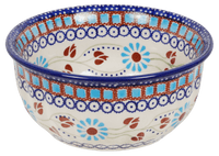 A picture of a Polish Pottery 5.5" Bowl (Sky Blue Shasta) | M083S-IBK as shown at PolishPotteryOutlet.com/products/5-5-bowl-sky-blue-shasta