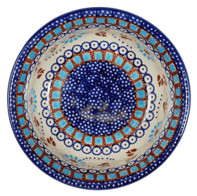 Polish Pottery 5.5" Bowl (Sky Blue Shasta) | M083S-IBK Additional Image at PolishPotteryOutlet.com