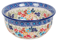 A picture of a Polish Pottery 5.5" Bowl (Festive Flowers) | M083S-IZ16 as shown at PolishPotteryOutlet.com/products/55-bowls-festive-flowers