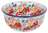 A picture of a Polish Pottery 5.5" Bowl (Brilliant Bouquet) | M083S-J113 as shown at PolishPotteryOutlet.com/products/5-5-bowls-brilliant-bouquet