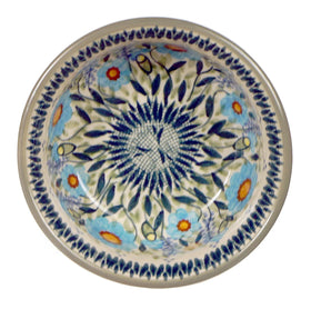 Polish Pottery 5.5" Bowl (Baby Blue Blossoms) | M083S-JS49 Additional Image at PolishPotteryOutlet.com