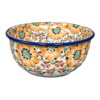 A picture of a Polish Pottery 5.5" Bowl (Autumn Harvest) | M083S-LB as shown at PolishPotteryOutlet.com/products/55-bowls-autumn-harvest