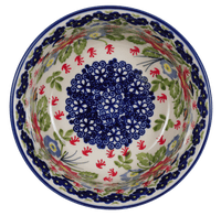 A picture of a Polish Pottery 5.5" Bowl (Floral Fantasy) | M083S-P260 as shown at PolishPotteryOutlet.com/products/5-5-bowls-floral-fantasy