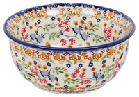 A picture of a Polish Pottery 5.5" Bowl (Wildflower Delight) | M083S-P273 as shown at PolishPotteryOutlet.com/products/5-5-bowls-wildflower-delight