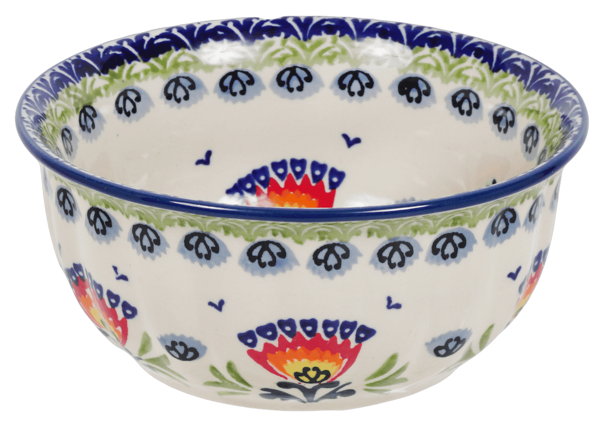 Bowl, Round, 5.5" in "Floral Fans" by Manufaktura | M083S-P314