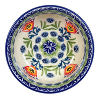 A picture of a Polish Pottery 5.5" Bowl (Floral Fans) | M083S-P314 as shown at PolishPotteryOutlet.com/products/55-bowls-floral-fans