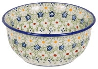 A picture of a Polish Pottery 5.5" Bowl (Spring Morning) | M083S-LZ as shown at PolishPotteryOutlet.com/products/55-bowls-spring-morning