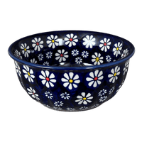 A picture of a Polish Pottery 5.5" Bowl (Midnight Daisies) | M083S-S002 as shown at PolishPotteryOutlet.com/products/5-5-bowl-midnight-daisies-m083s-s002