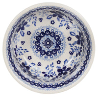 A picture of a Polish Pottery 5.5" Bowl (Duet in Blue) | M083S-SB01 as shown at PolishPotteryOutlet.com/products/5-5-bowls-duet-in-blue