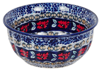 A picture of a Polish Pottery 5.5" Bowl (Crimson Twilight) | M083S-WK63 as shown at PolishPotteryOutlet.com/products/55-bowls-crimson-twilight