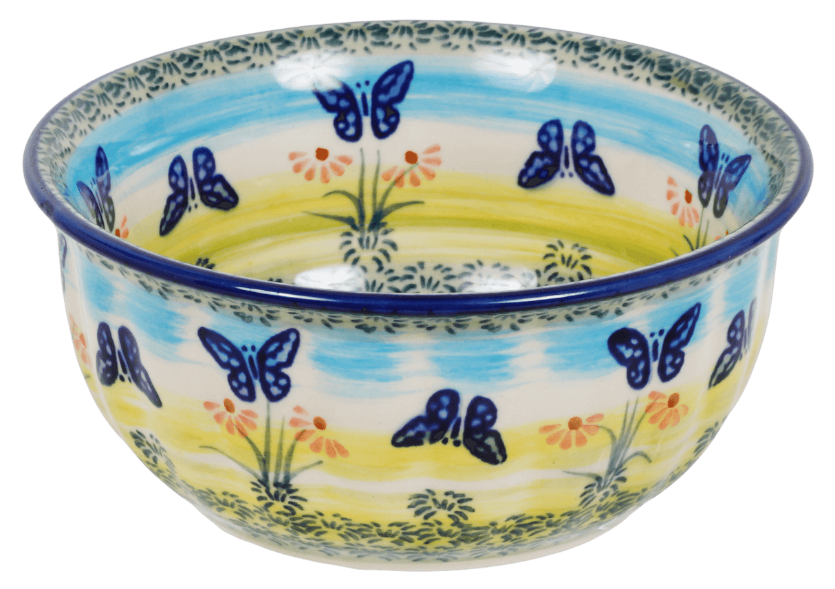 Bowl, Round, 5.5" in "Butterflies in Flight" by Manufaktura | M083S-WKM