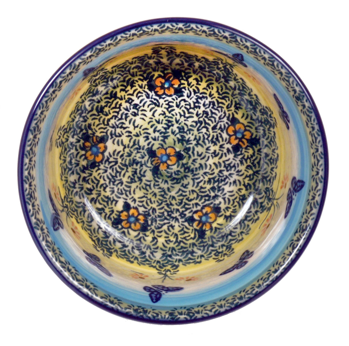 Bowl, Round, 5.5" in "Butterflies in Flight" by Manufaktura | M083S-WKM