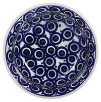 A picture of a Polish Pottery 5.5" Bowl (Eyes Wide Open) | M083T-58 as shown at PolishPotteryOutlet.com/products/55-bowls-eyes-wide-open