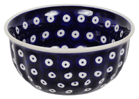 A picture of a Polish Pottery 5.5" Bowl (Dot to Dot) | M083T-70A as shown at PolishPotteryOutlet.com/products/55-bowls-dot-to-dot