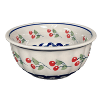 A picture of a Polish Pottery 5.5" Bowl (Cherry Dot) | M083T-70WI as shown at PolishPotteryOutlet.com/products/55-bowls-cherry-dot