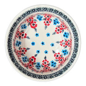 Polish Pottery 5.5" Bowl (Floral Symmetry) | M083T-DH18 Additional Image at PolishPotteryOutlet.com