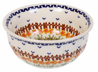 A picture of a Polish Pottery 5.5" Bowl (American Dream) | M083T-DPPL as shown at PolishPotteryOutlet.com/products/55-bowls-american-dream