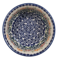 A picture of a Polish Pottery 5.5" Bowl (Flower Power) | M083T-JS14 as shown at PolishPotteryOutlet.com/products/5-5-bowls-flower-power
