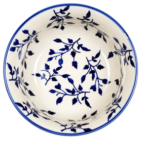 Polish Pottery 5.5" Bowl (Blue Spray) | M083T-LISK Additional Image at PolishPotteryOutlet.com