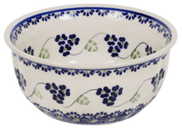 A picture of a Polish Pottery 5.5" Bowl (Vineyard in Bloom) | M083T-MCP as shown at PolishPotteryOutlet.com/products/55-bowls-vineyard-in-bloom